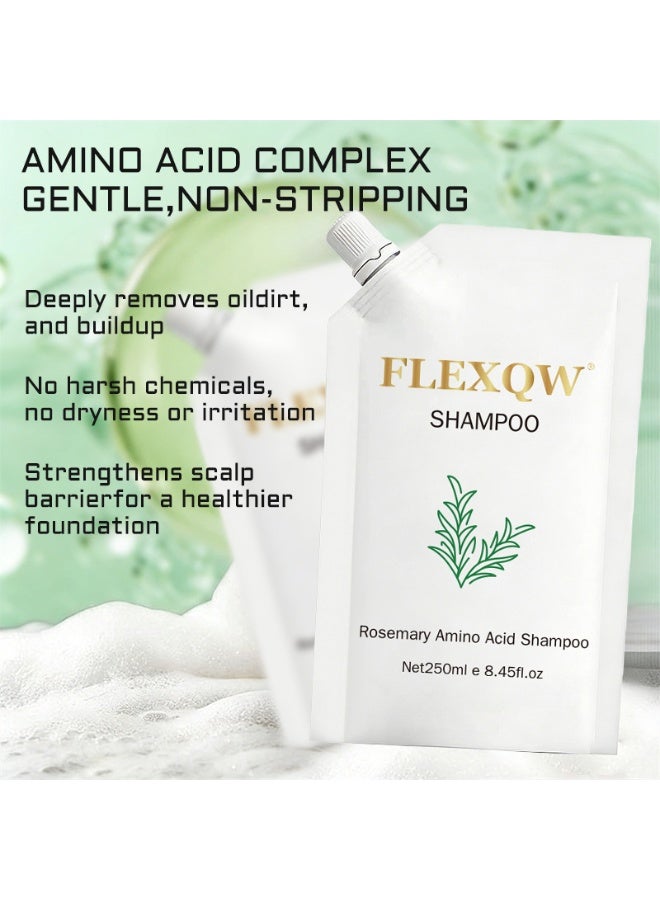 FLEXQW Rosemary Amino Acid Moisturizing Shampoo 250ml | Refreshing Cleanse, Smooth and Shiny Hair Care - Image 3
